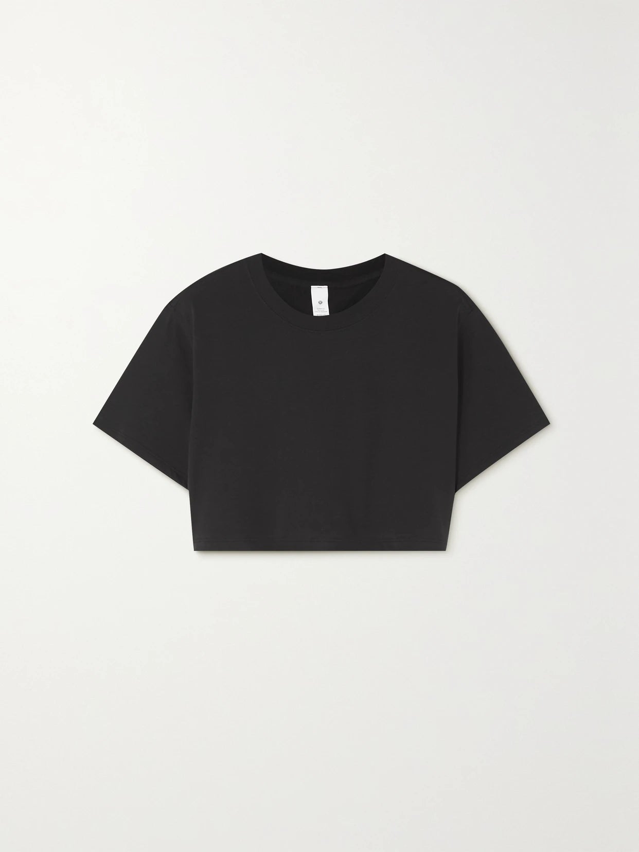 Image of T-Shirts. Product name - All Yours Cropped Pima Cotton T-shirt in Black colour by brand - lululemon
