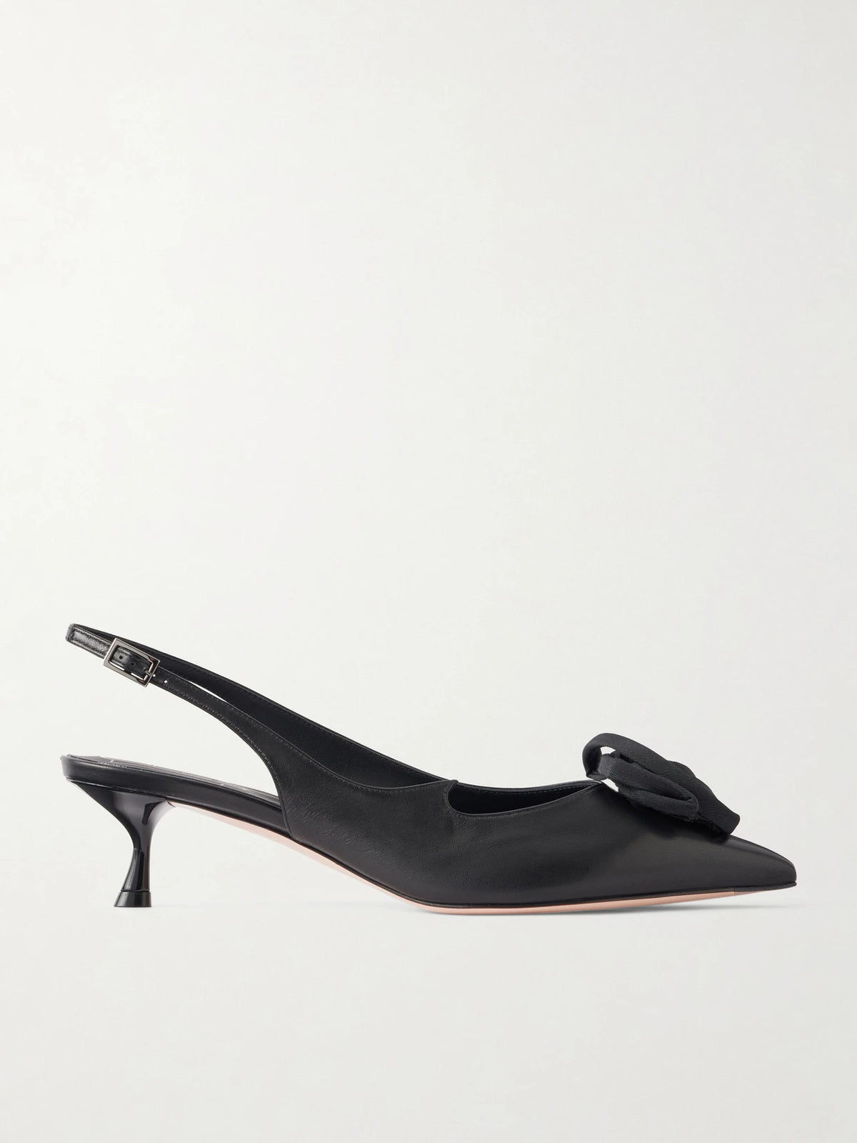 I Love Vivier Roses 45 Twill-trimmed Leather Slingback Pumps