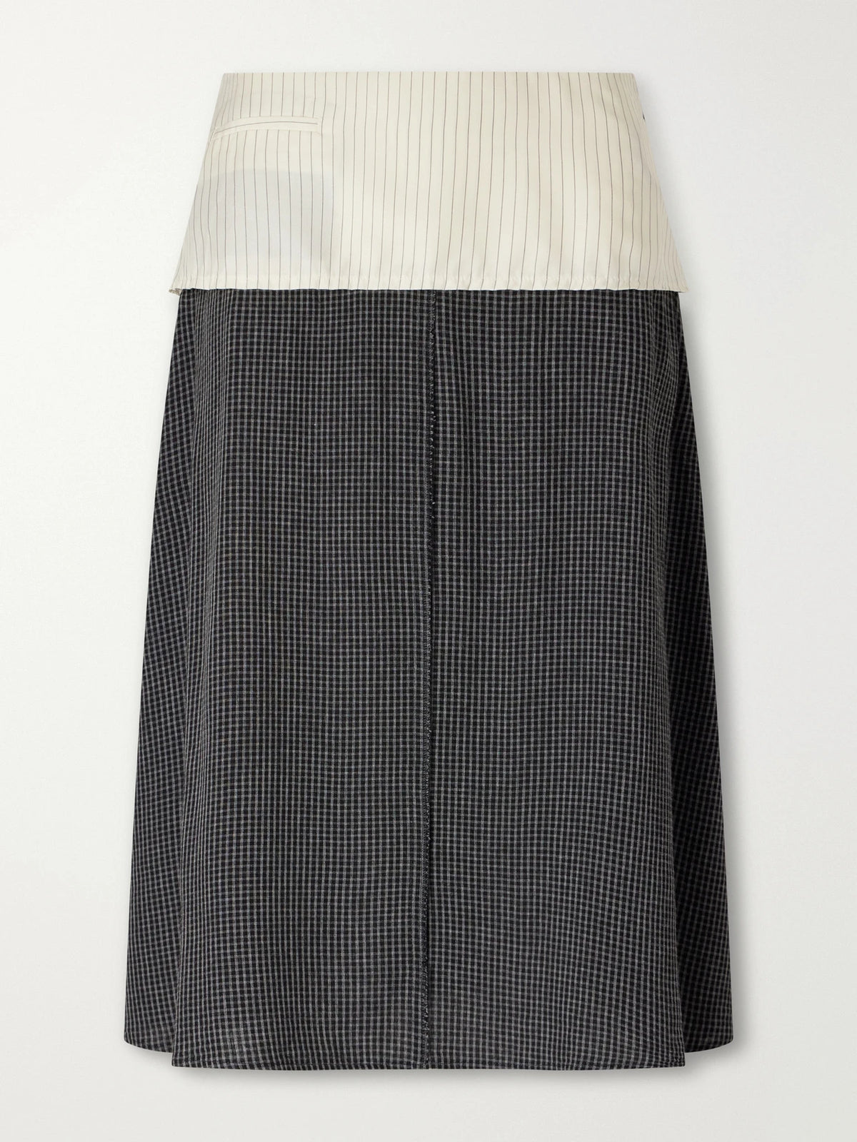 MFPEN Committee Pinstriped Checked Seersucker Midi Skirt
