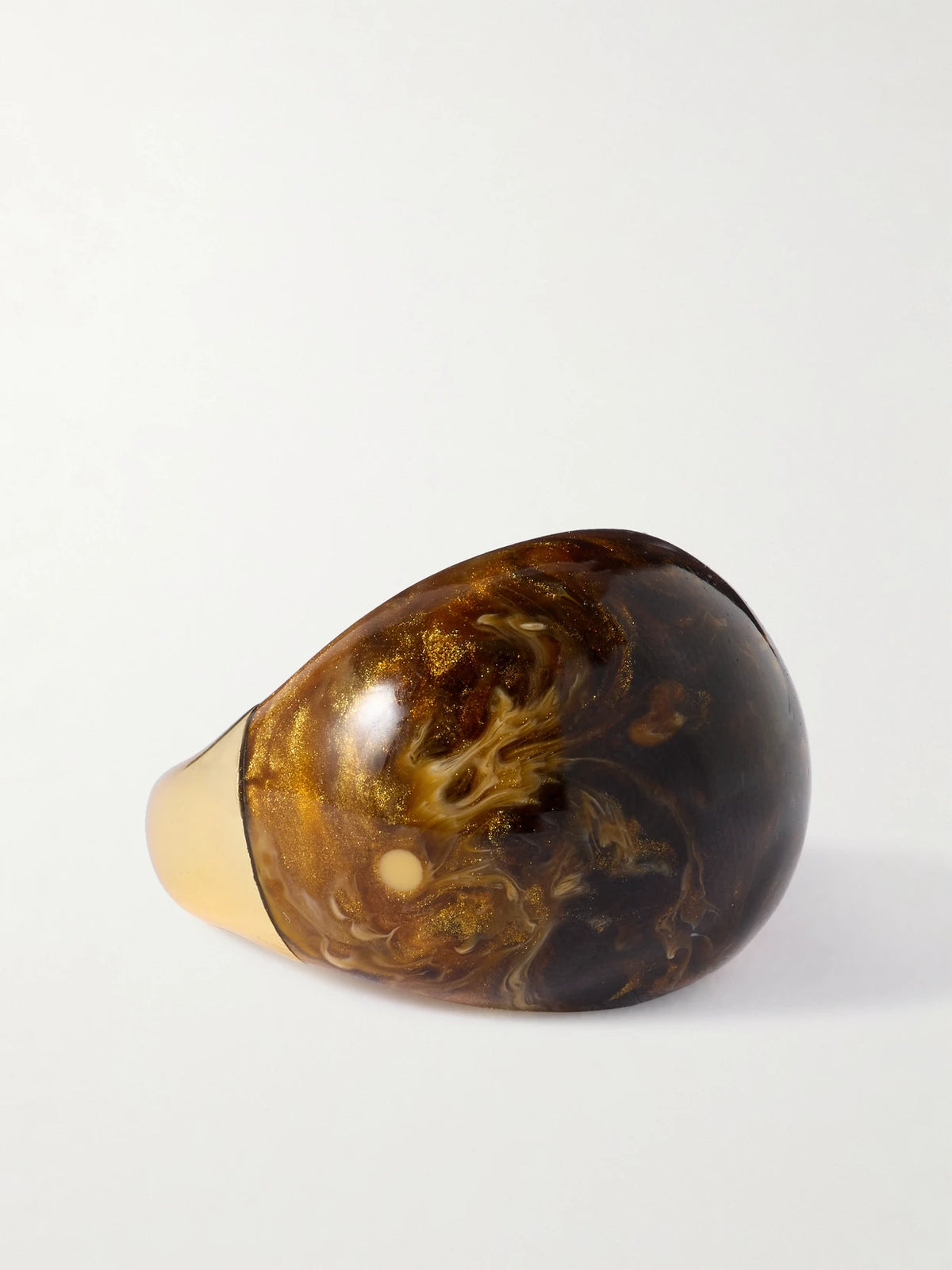 Large Gold-tone Resin Ring