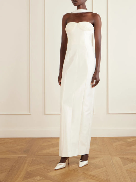 Image of Heels. Product name - Josie Satin Pumps in Ivory colour by brand - Danielle Frankel