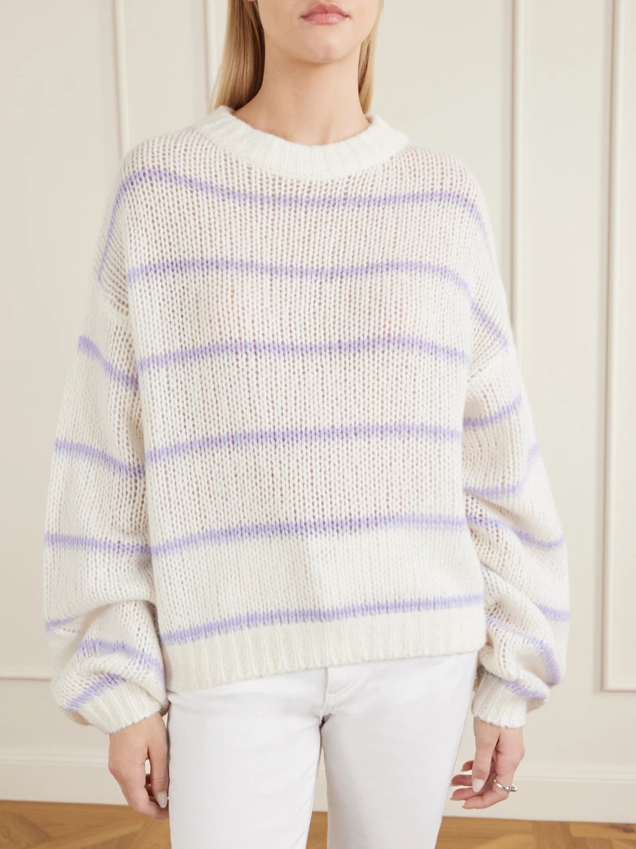 Sabelle Striped Knitted Wool And Silk-blend Sweater