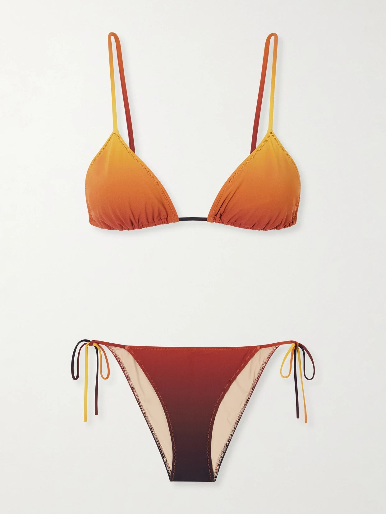 Image of Swimwear. Product name - Venti Dégradé Triangle Bikini in Orange colour by brand - Lido
