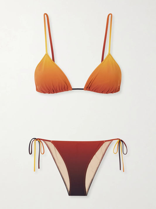 Image of Swimwear. Product name - Venti Dégradé Triangle Bikini in Orange colour by brand - Lido