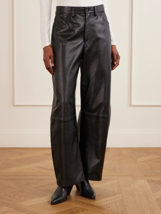 Nili Lotan Tribeca Leather Wide-leg Pants