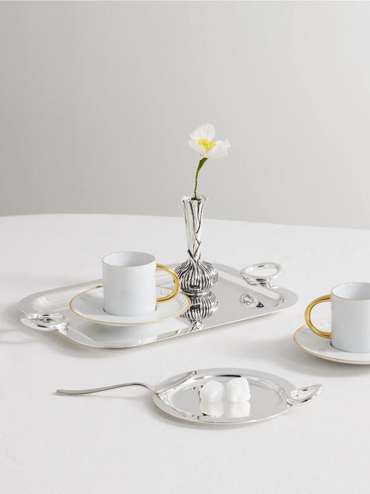 Image of Tableware. Product name - Vertigo Silver-plated Tray in Multi colour by brand - Christofle