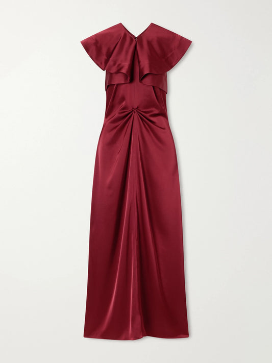 Altuzarra Alix Gathered Satin Maxi Dress