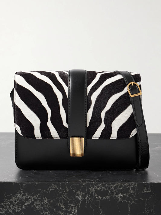 KHAITE Blake Zebra-print Calf Hair And Leather Shoulder Bag