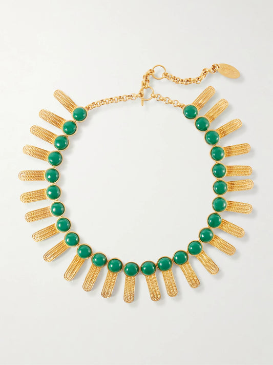Sonia Petroff Orofina Gold-tone Resin Necklace