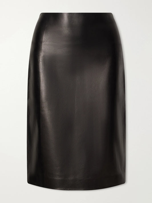 The Row Larco Leather Knee-length Skirt