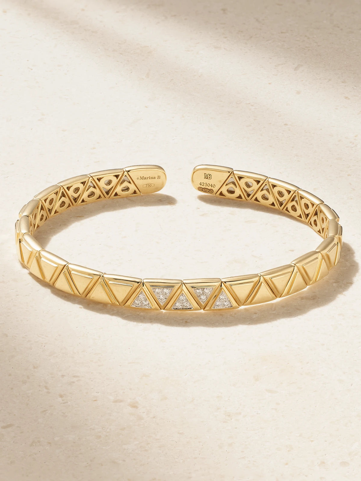 Triangolini 18-karat Gold Diamond Bangle