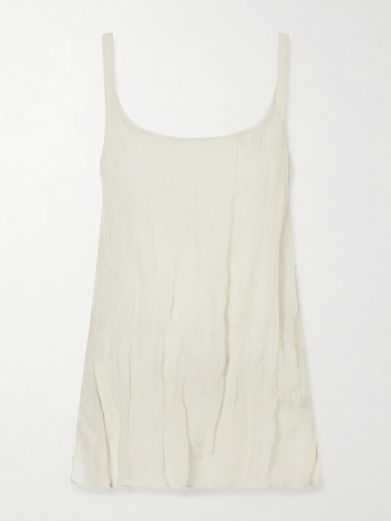 Image of a model wearing Tops. Product name - Cotton-blend Tank Top in Cream colour by brand - RÓHE