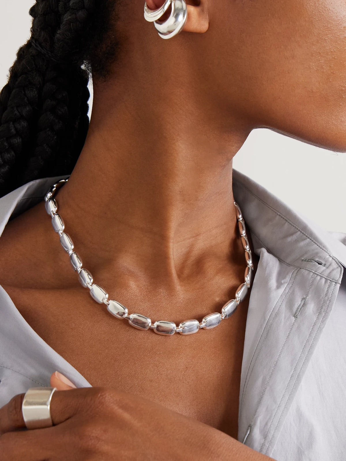 Image of Necklaces. Product name - The Monica Silver-plated Necklace in Multi colour by brand - LIÉ STUDIO