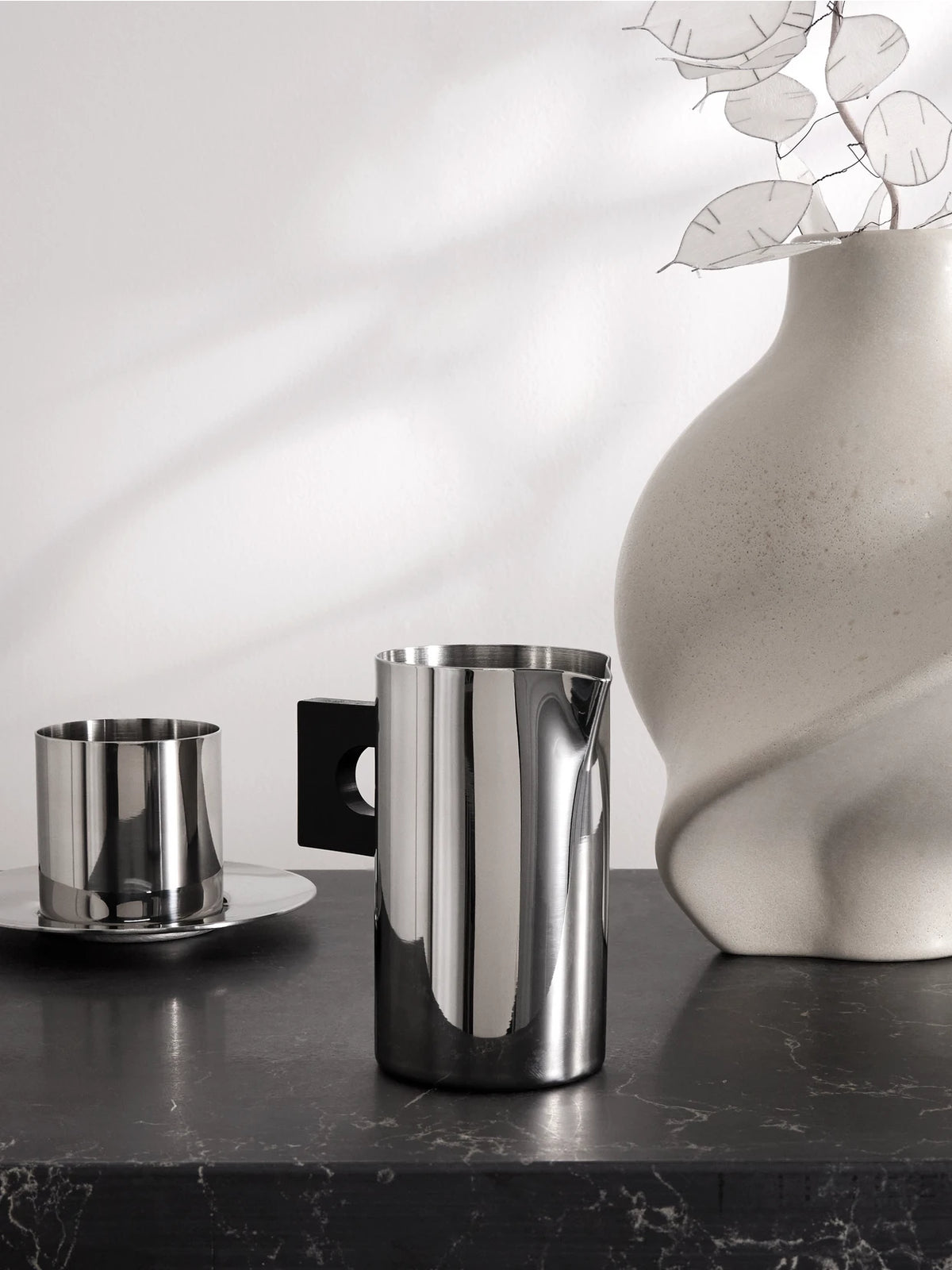 Image of Tableware. Product name - + Sophia Roe S. r. Collection Stainless Steel Pitcher in Silver colour by brand - LOUISE ROE