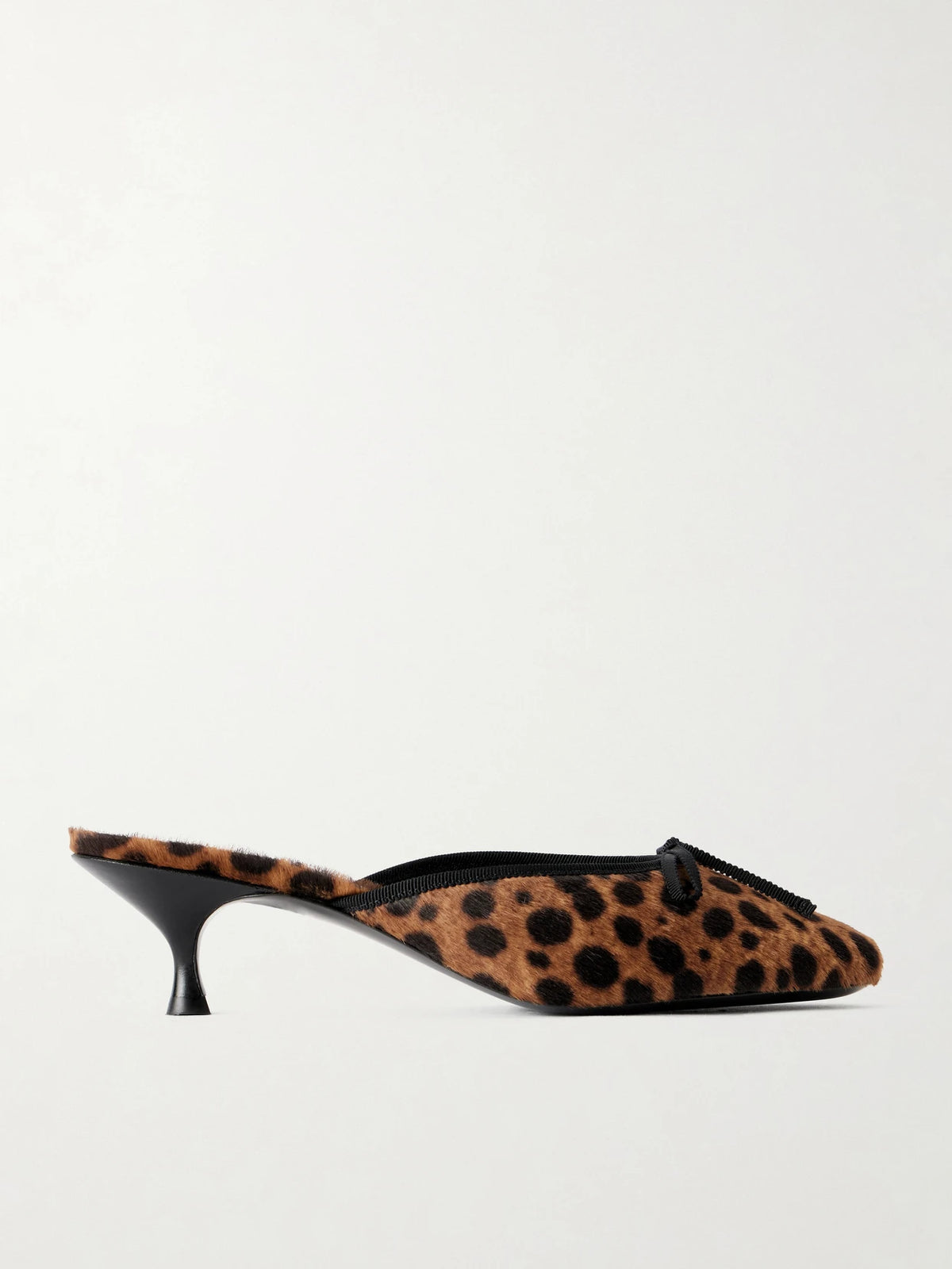 24/7 50 Bow-detailed Leopard-print Pony Hair Pumps