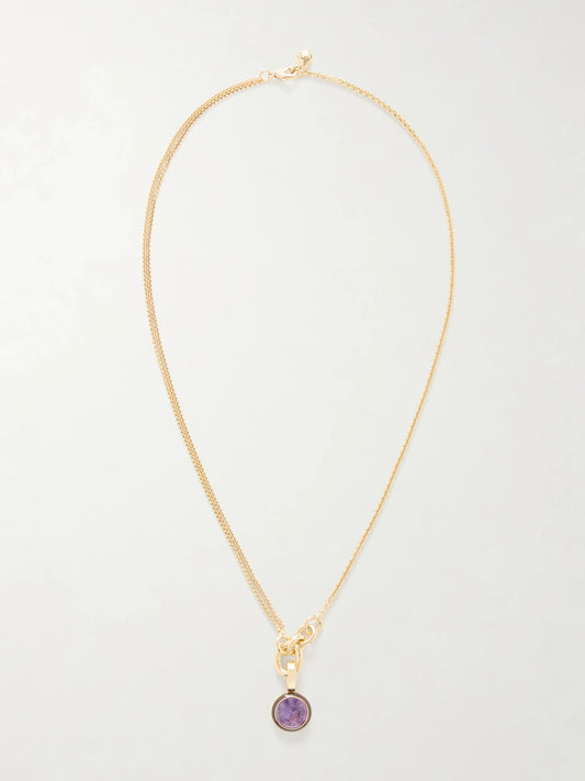 The Single Drop Gold-tone And Cubic Zirconia Necklace