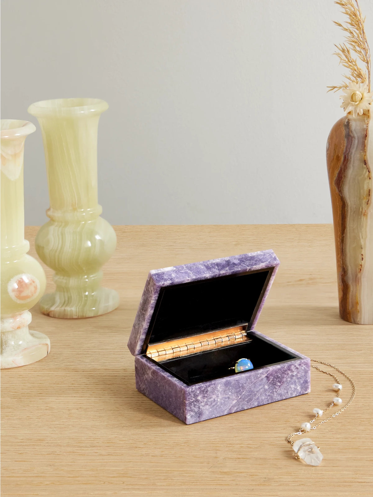Image of Decor. Product name - Amethyst Jewelry Box in Purple colour by brand - JIA JIA