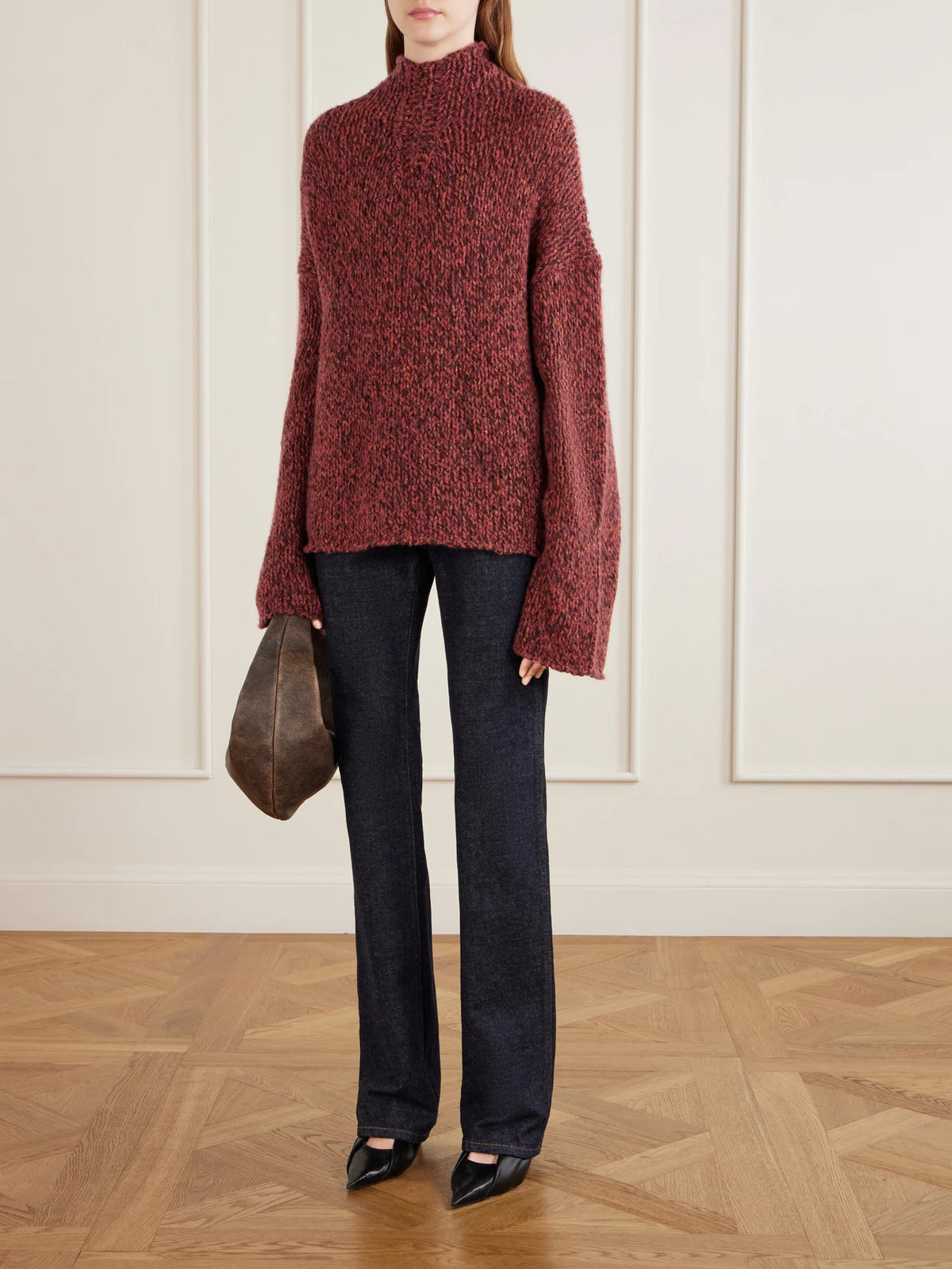 KHAITE Olivia Medium Distressed Leather Top-handle Bag