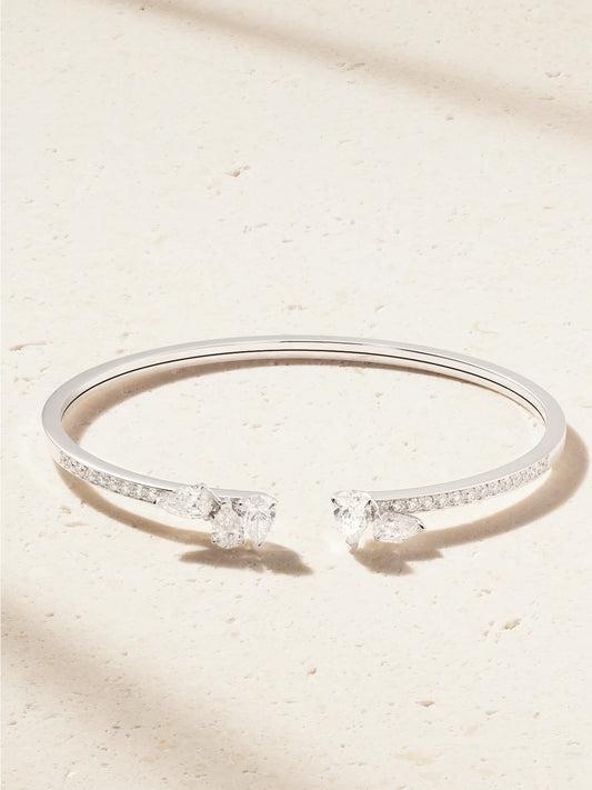 Serti Sur Vide 18-karat White Gold Diamond Cuff