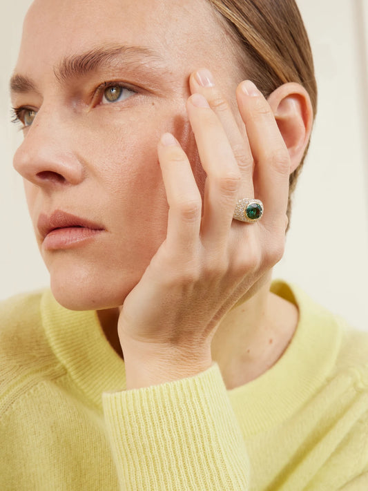Image of Rings. Product name - La Salina 14-karat Gold, Indicolite And Diamond Ring in Blue colour by brand - Marlo Laz