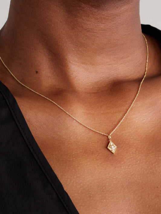 Image of Necklaces. Product name - Ace Of Diamonds 14-karat Gold Diamond Necklace in Multi colour by brand - Sydney Evan