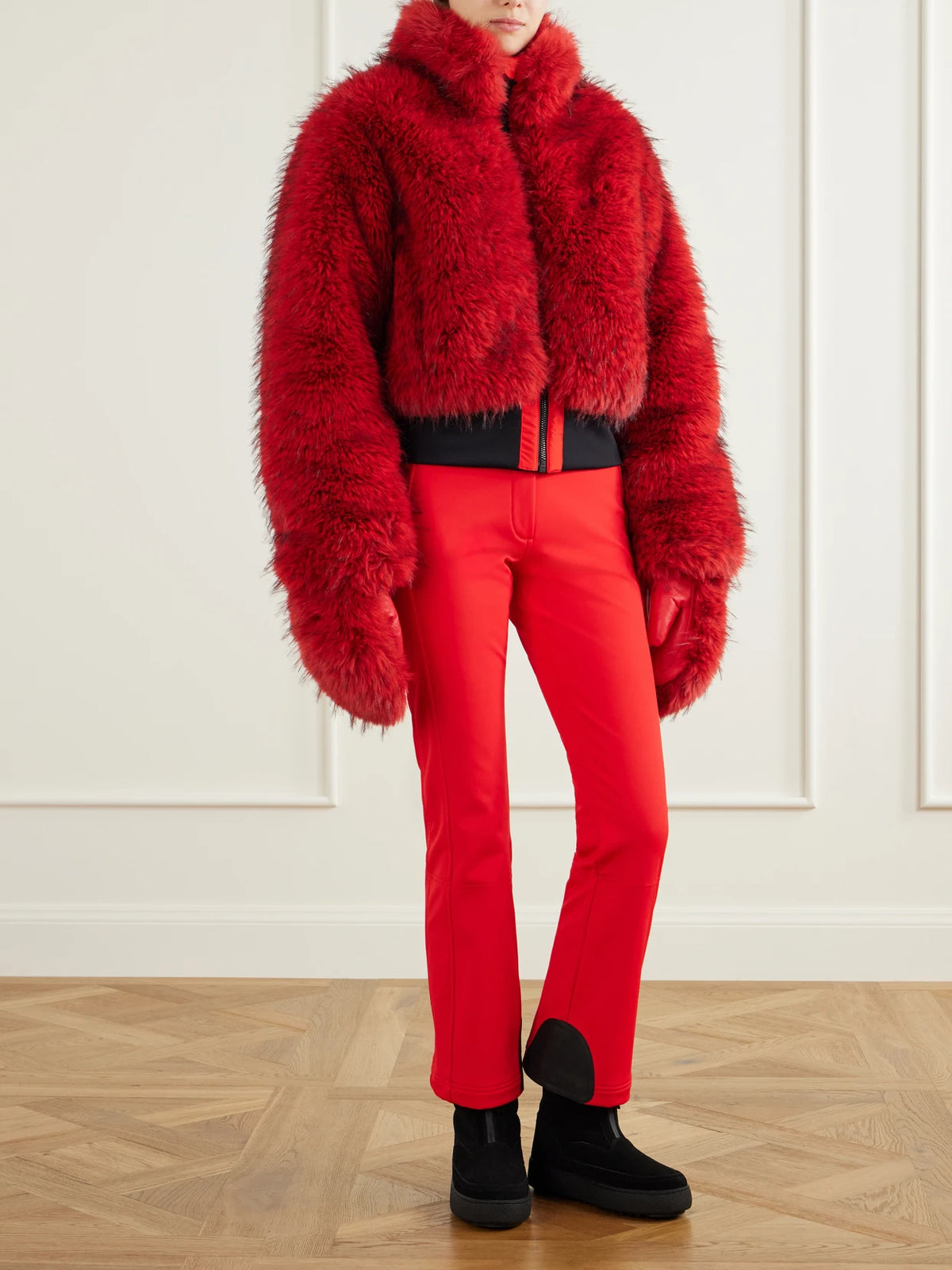 Image of Coats & Jackets. Product name - Fuwa Plush Ski Jacket in Red colour by brand - Goldbergh