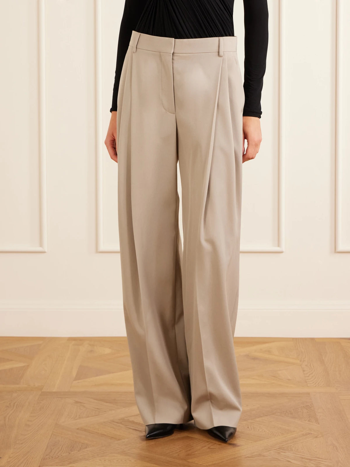 Stella McCartney Pleated Wool-twill Straight-leg Pants