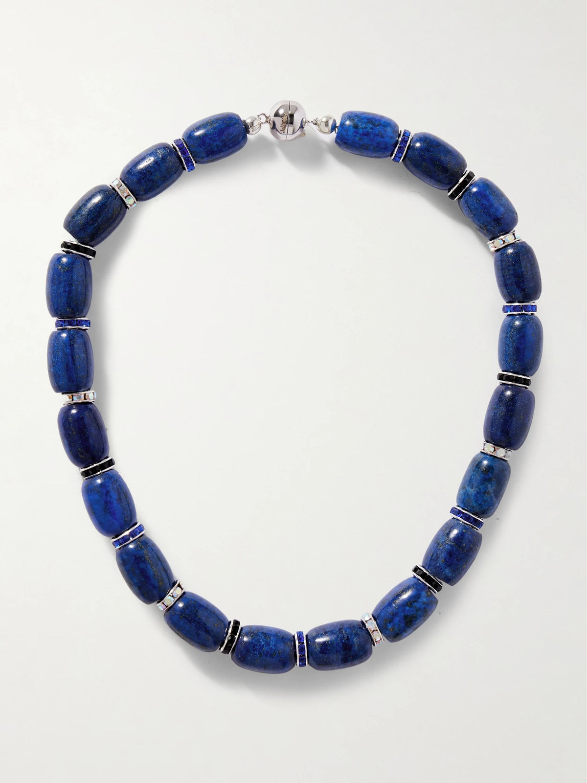 Donna Rhodium-plated, Lapis Lazuli, Crystal And Enamel Necklace