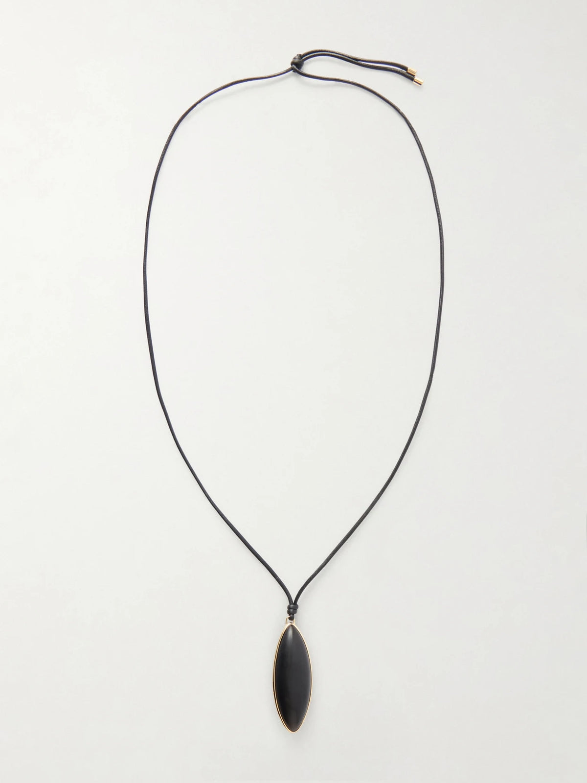 Dagger Gold-plated, Quartz And Leather Necklace