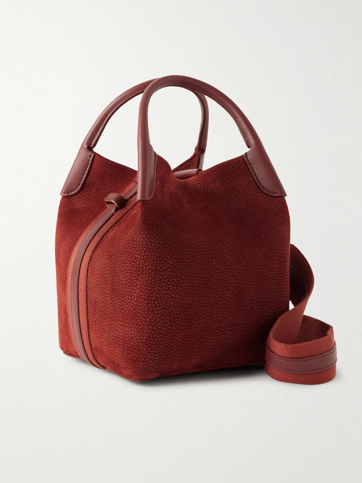 Bale Small Leather And Canvas-trimmed Nubuck Tote