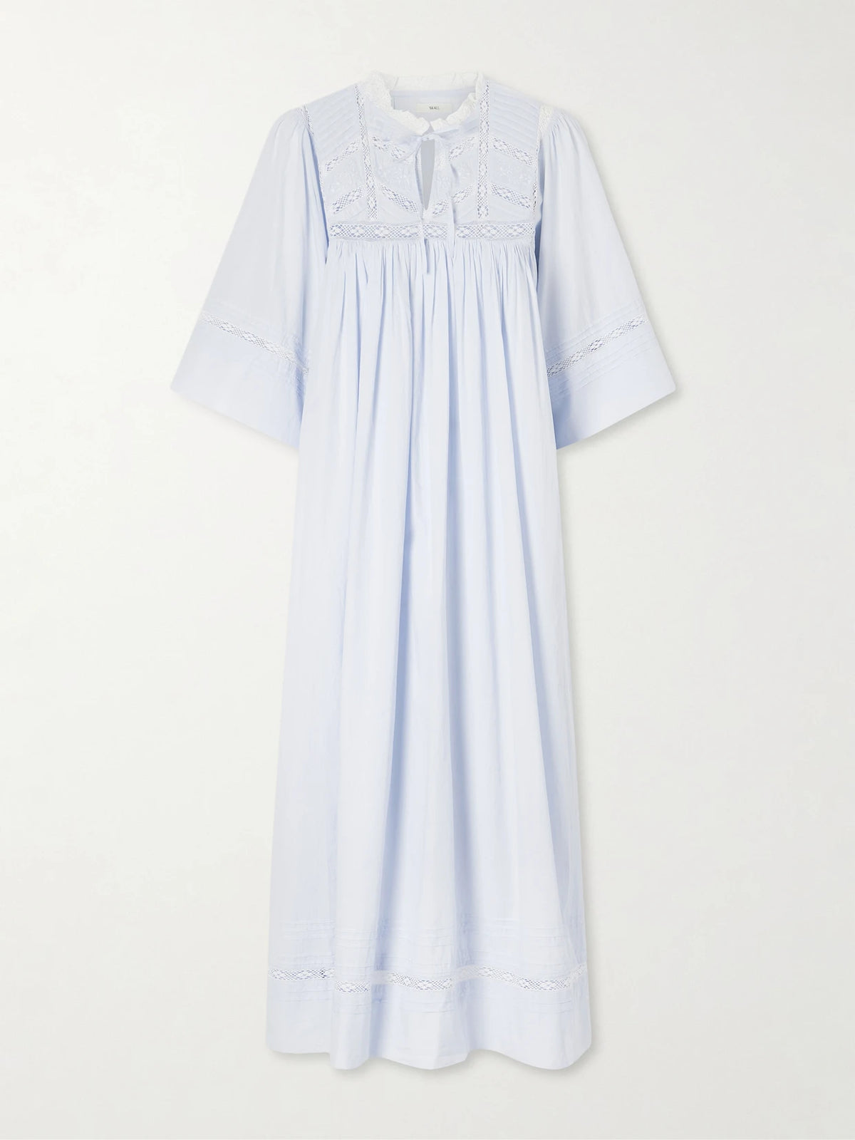 Magnolia Lace-trimmed Organic Cotton Midi Dress