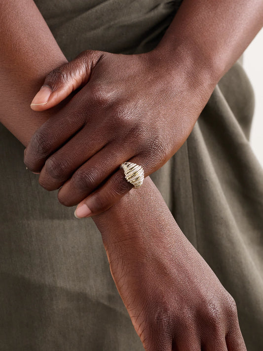 Image of Rings. Product name - Berlingot 9-karat Gold Diamond Ring in Multi colour by brand - Yvonne Léon