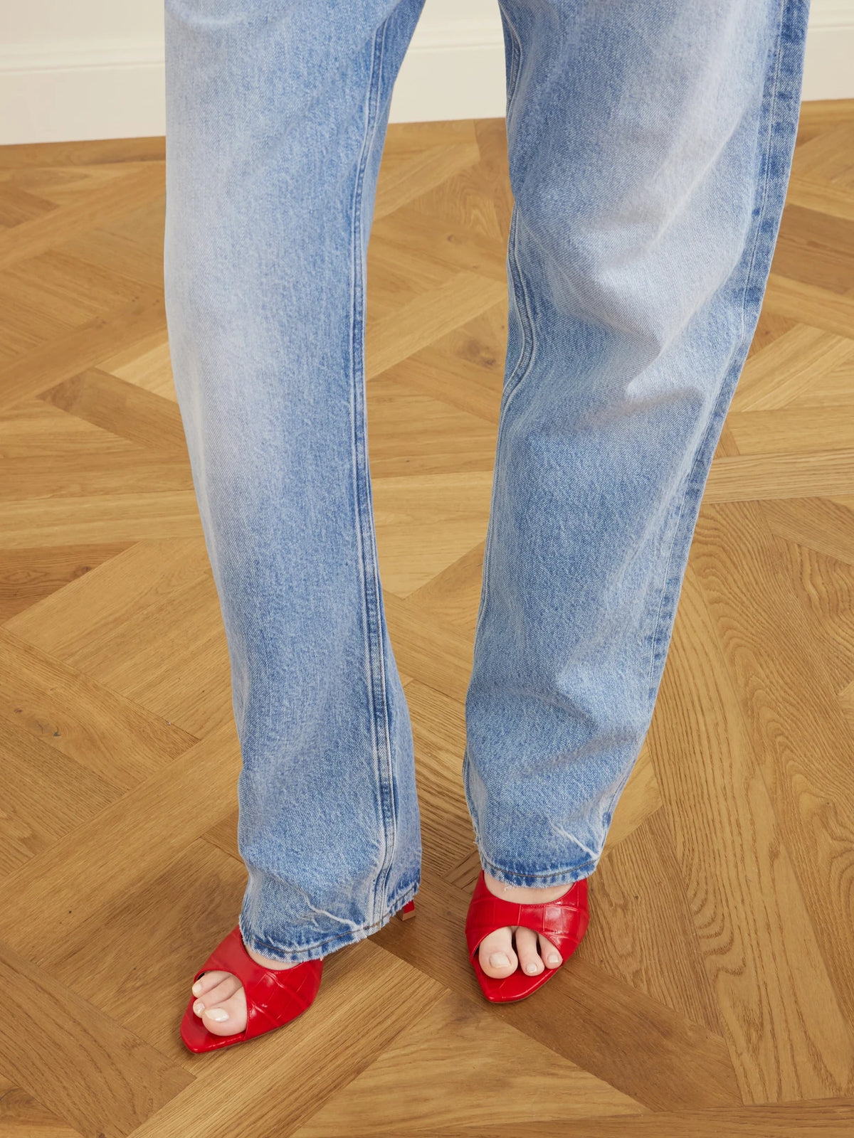 Alexa 95 Croc-effect Leather Mules