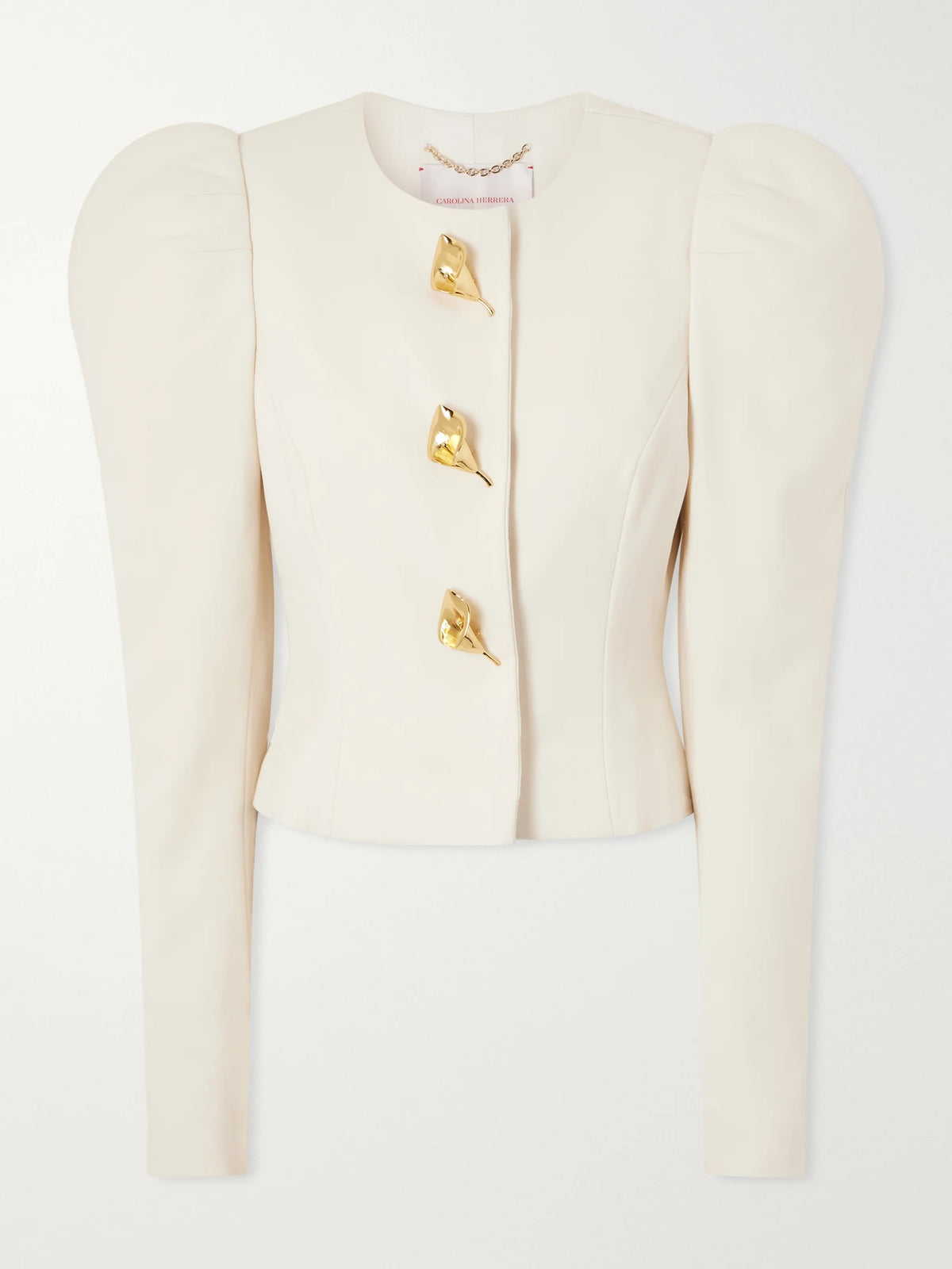 Carolina Herrera Embellished Darted Stretch-wool Crepe Jacket