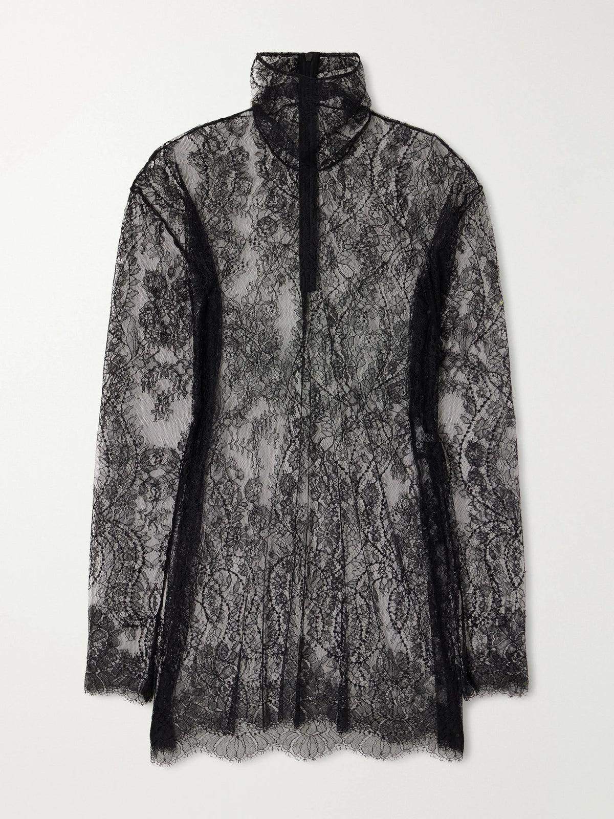 Dolce & Gabbana Chantilly Lace Turtleneck Blouse
