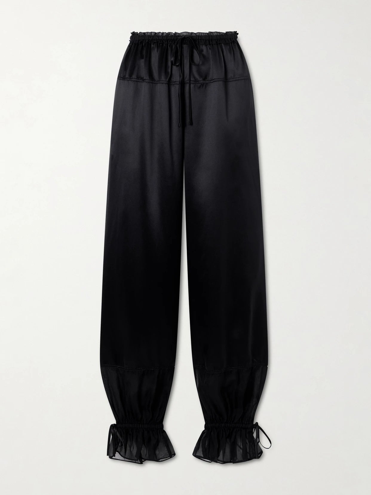 Camile Cinched Ruffled Silk Balloon Pants