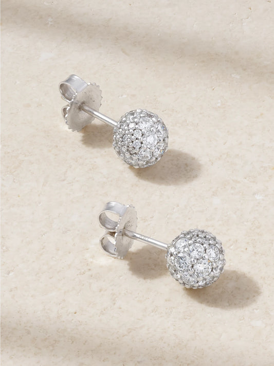 Gumball 18-karat White Gold Diamond Earrings