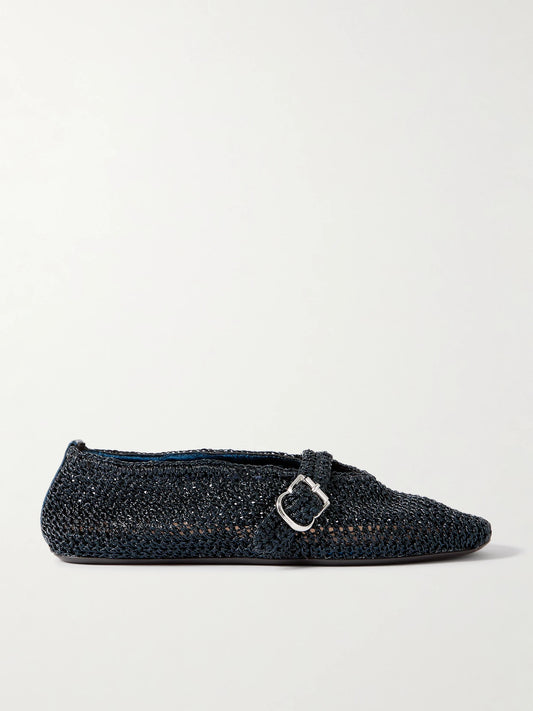 Metallic Crocheted Ballet Flats