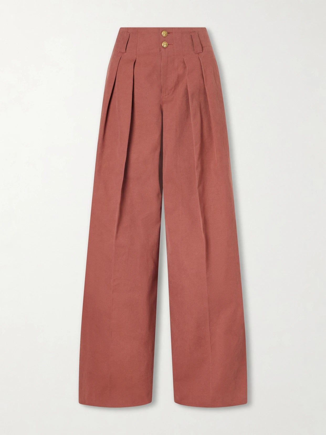 High-rise Cotton Wide-leg Pants