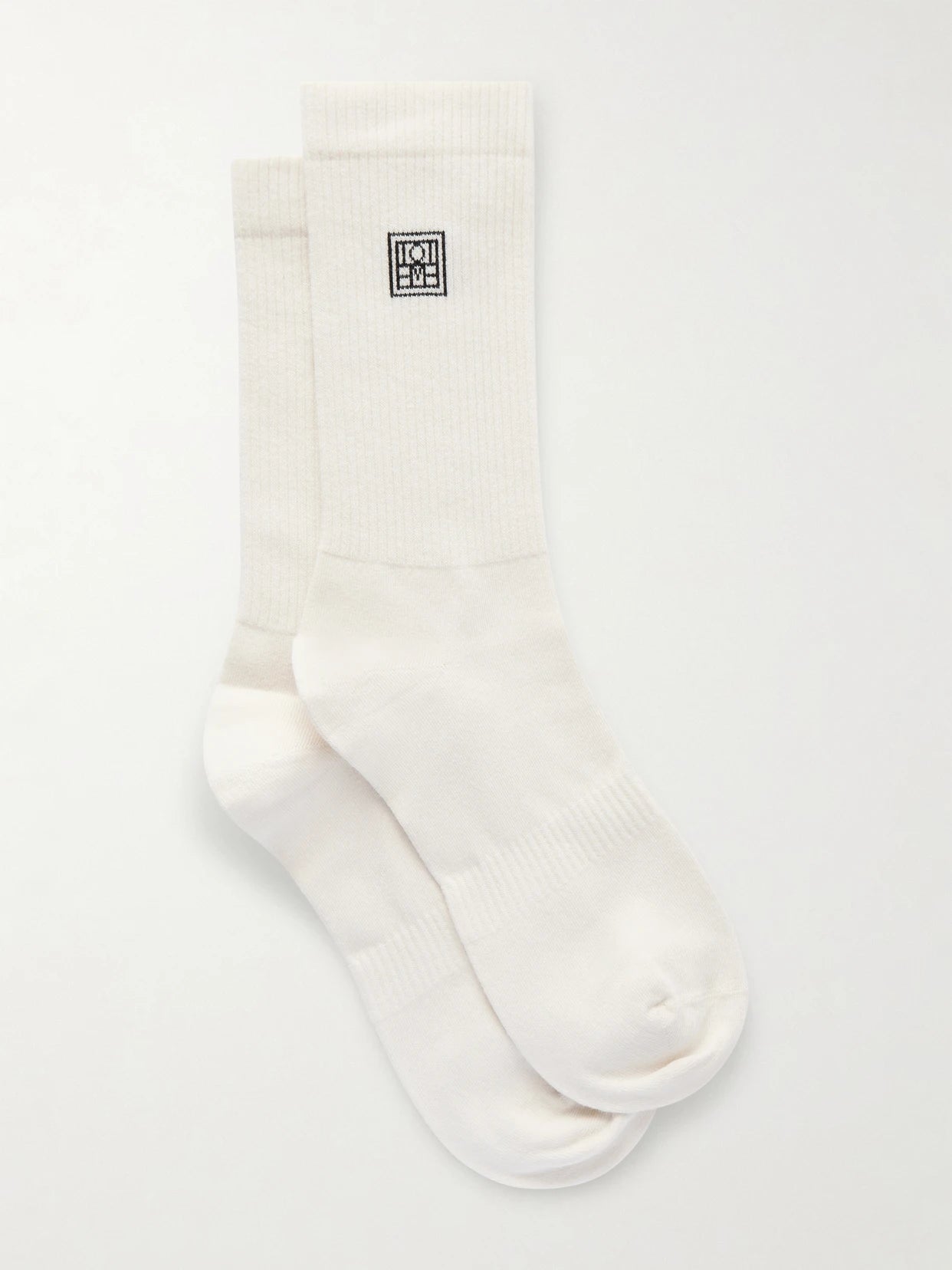 Embroidered Ribbed Cotton-blend Socks
