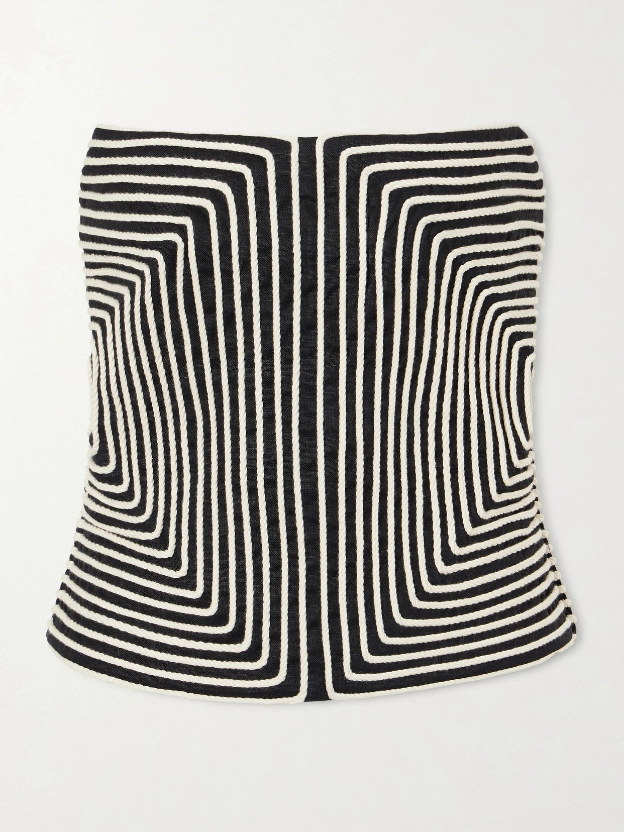 Nyota Alma Embroidered Linen-blend Bustier Top