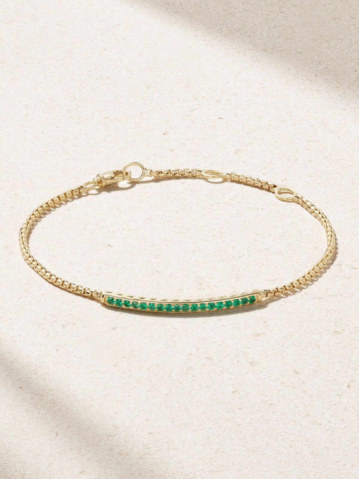 Petite Pavé 18-karat Gold Emerald Bracelet