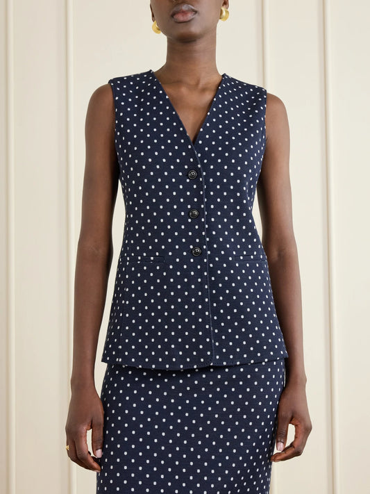 Polka-dot Woven Waistcoat