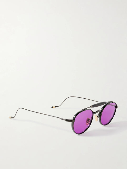 Dasan Round-frame Beta-titanium Sunglasses