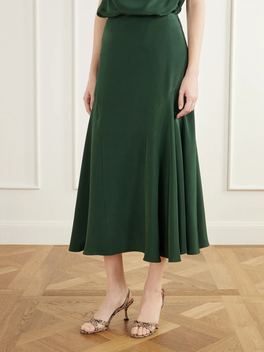 Altuzarra Elton Paneled Silk-satin Midi Skirt