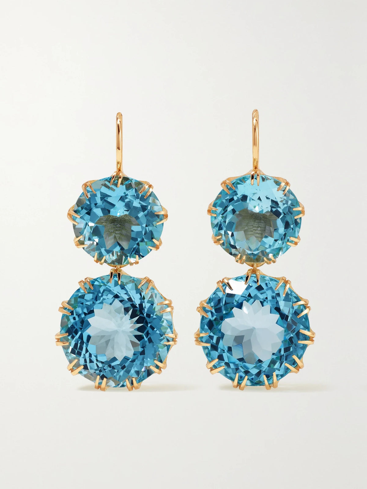 Crown 18-karat Gold Topaz Earrings