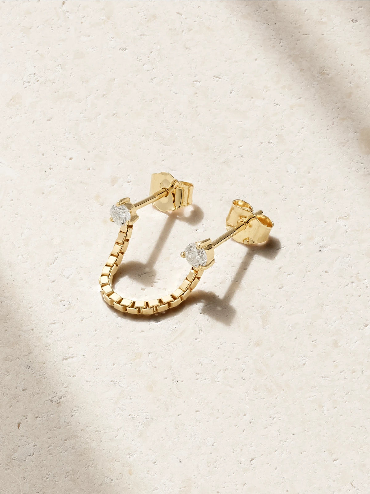 Block Chain 14-karat Gold Diamond Single Earring
