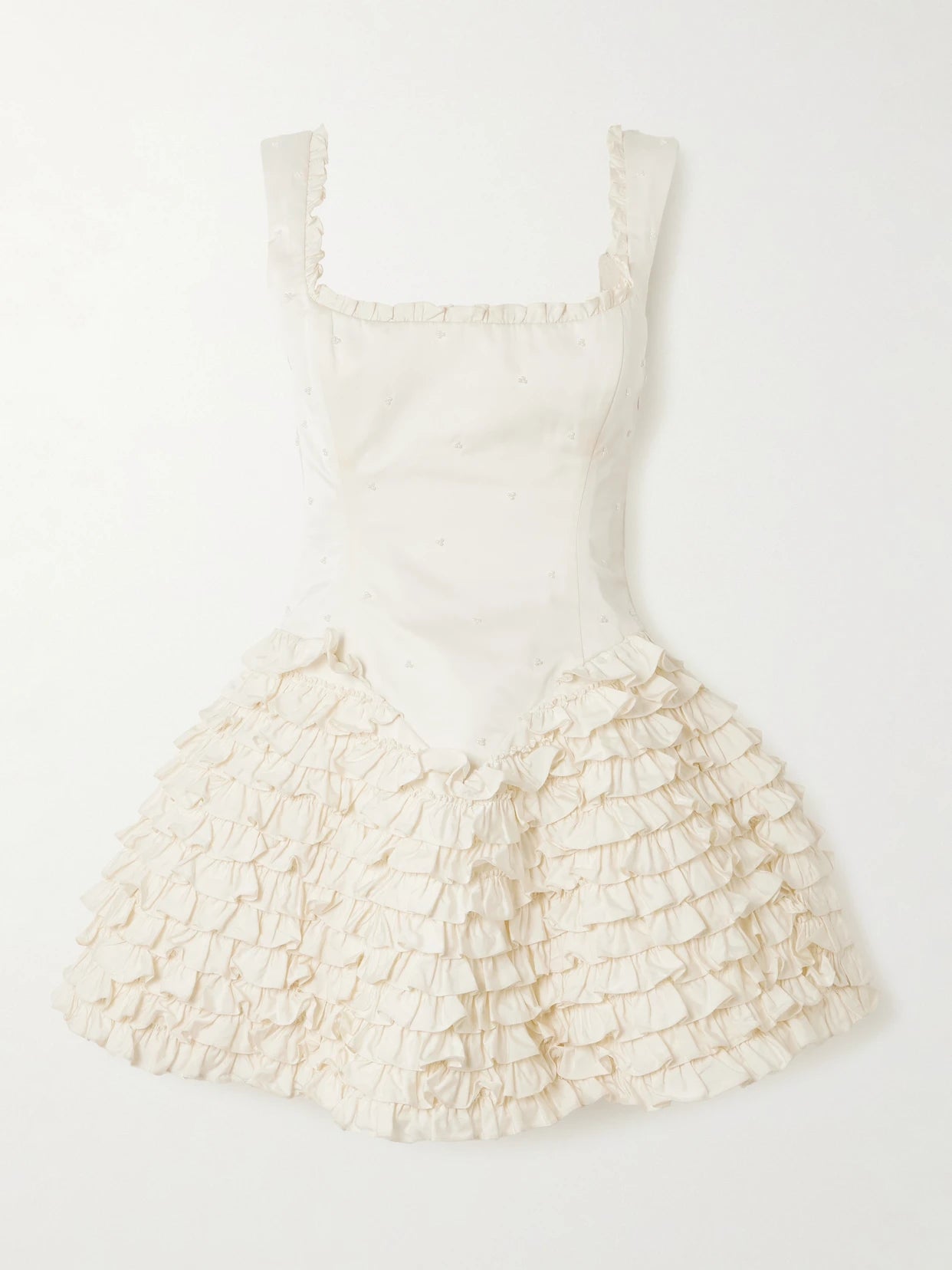 Ballerina Embellished Ruffled Taffeta Mini Dress
