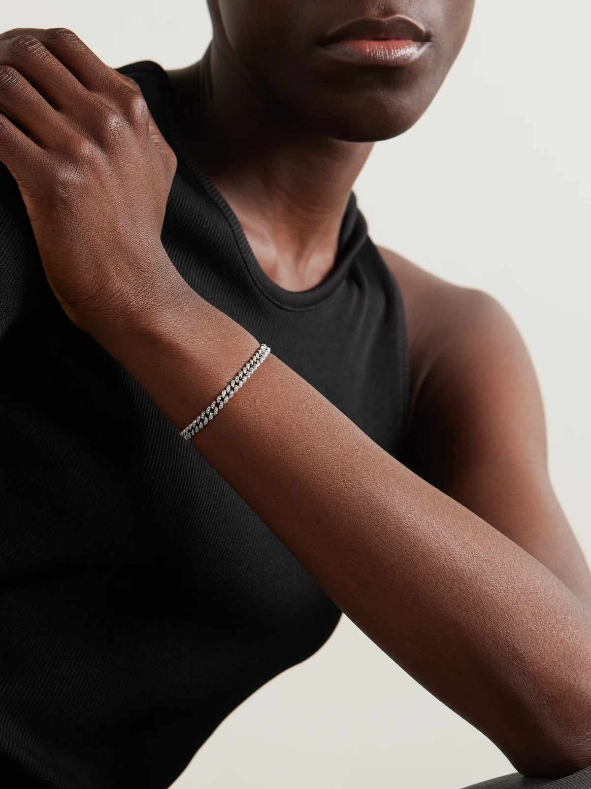 Image of Bracelets. Product name - 18-karat White Gold Diamond Bracelet in Multi colour by brand - SHAY