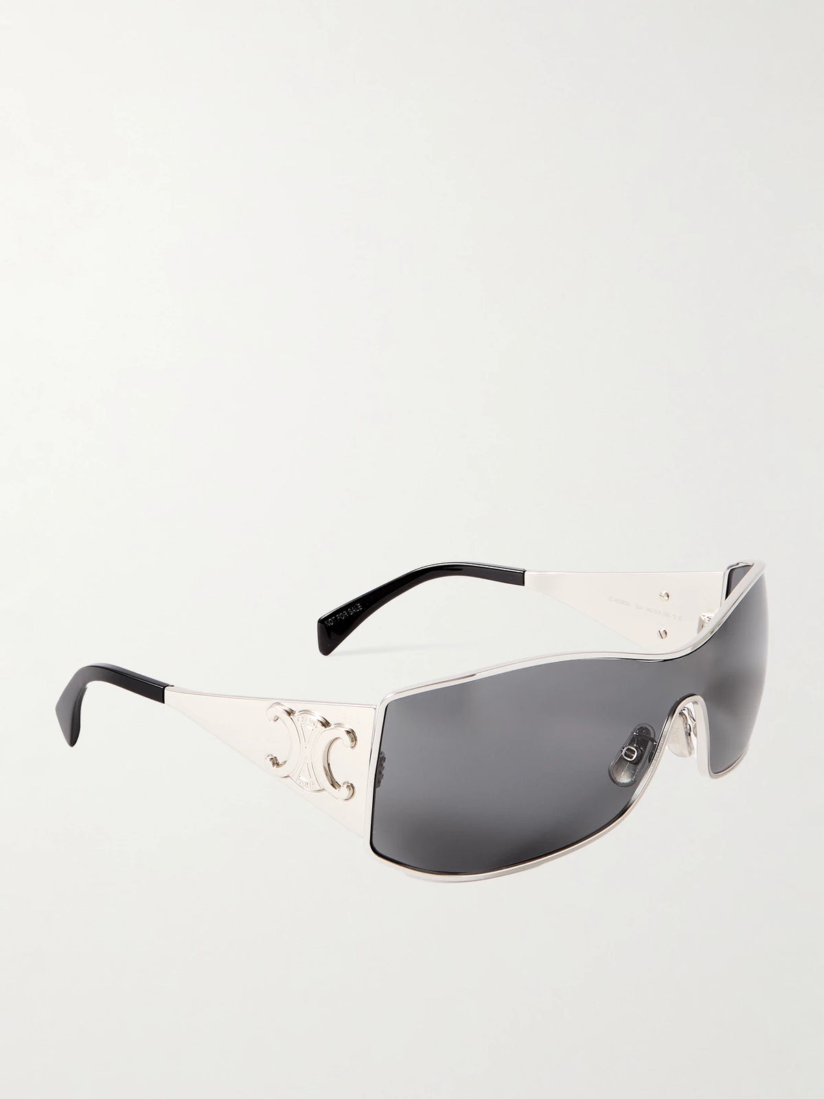 Rectangular-frame Silver-tone Sunglasses